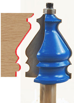 Architectural Molding Router Bit WL-1141 1-3/8" Dia, 1-3/4" Cut Length, 1/2" Shank Woodline USA