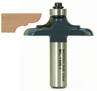 Table Edge Router Bit WL-1466-1 Elongated Cove & Bead, 2" Dia, 1/2" Cut Length, 3/4" Reveal, 1/2" Shank Woodline USA