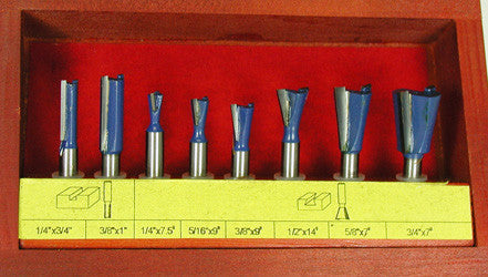 WL-1709  8pc Dovetail Set 1/4" Shank Woodline USA