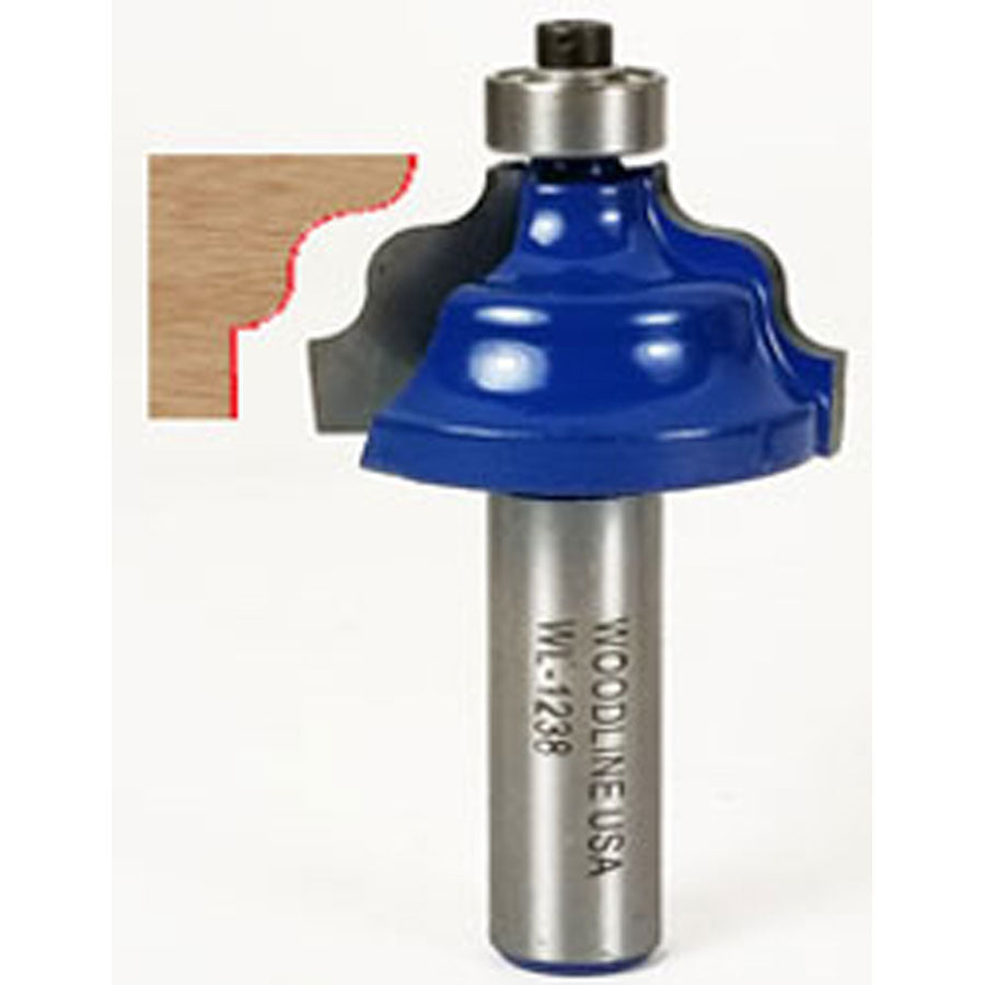 Classical Wave Router Bit WL-1238 5/32" Radius; 1 1/2" Dia; 3/4" Cut Length; 1/2" Shank Woodline USA