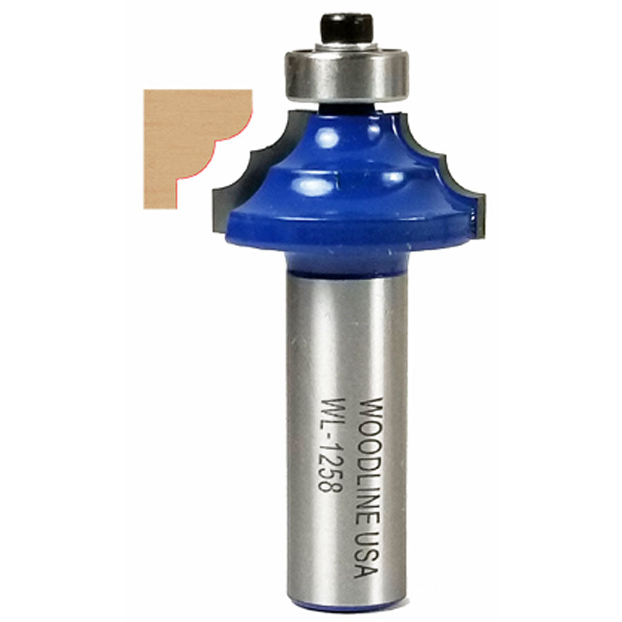 Double Roundover Molding Router Bit WL-1258 5/32" Radius; 1 1/8" Dia; 1/2" Cut Length; 1/2" Shank Woodline USA