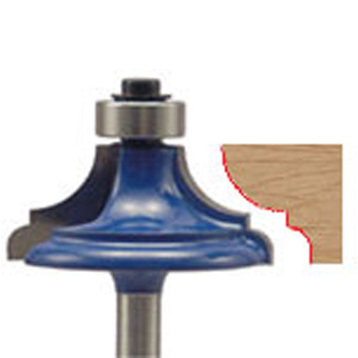 French Cove & Bead Router Bit WL-1268 1/8"-3/8" Radius, 1-1/2" Dia, 5/8" Cut Length, 1/4" Shank Woodline USA