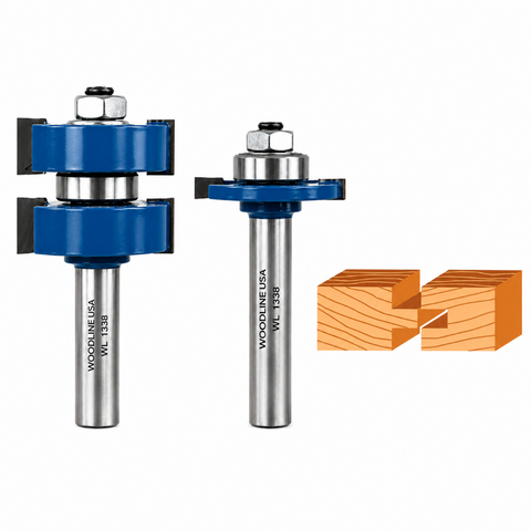 WL-1338 Tongue and Groove Router Bit 2PC Set