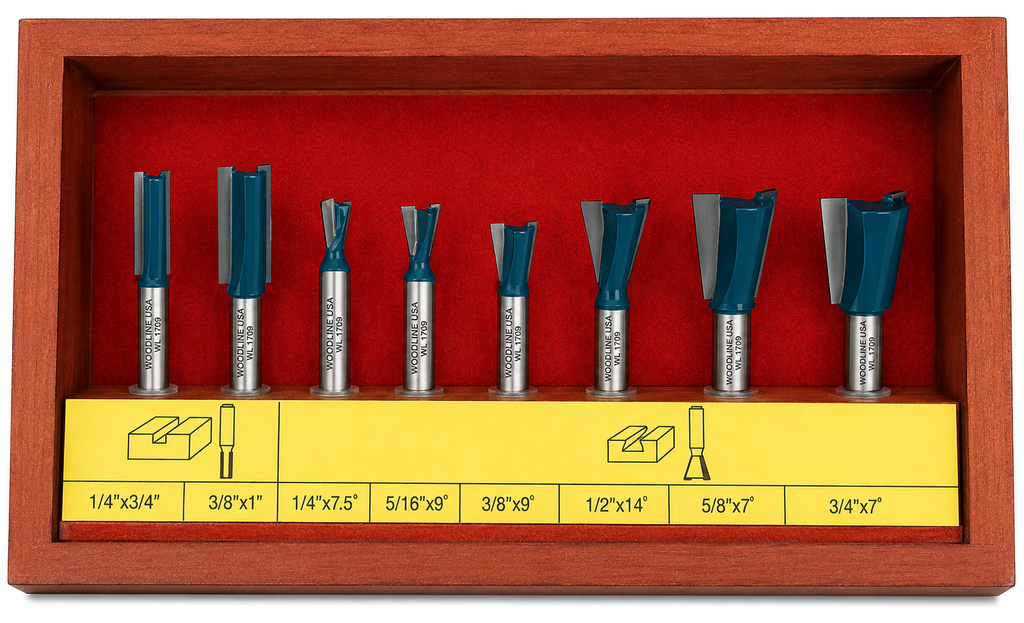 DOVETAIL JOINERY 8pc ROUTER BIT SET