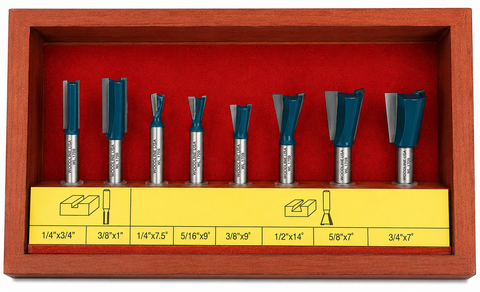 DOVETAIL JOINERY 8pc ROUTER BIT SET