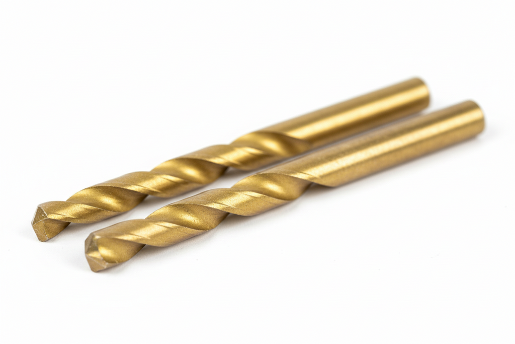 Titanium Drill Bits – M2 High-Speed Steel, 135° Split Point, Tri-Flat Shank