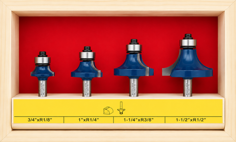 4PC ROUNDOVER ROUTER BIT SET