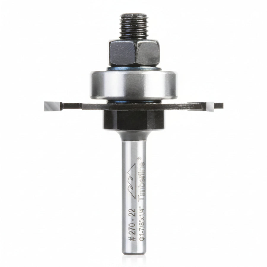 3 Wing Slot Cutter Router Bit 270-22 Slot Cutter 3/32" Kerf, 1-7/8" Cut Dia, 1/4" Shank Amana Timberline
