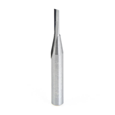 CNC SOLID CARBIDE PLASTIC CUTTING 'O' FLUTE ROUTER BIT 43500 1/8" Dia, 1/2" Cut Length, 1/4" Shank Amana
