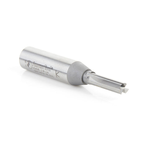 CNC Nesting Router Bit 45408-03 1/4" Dia, 3/4" Cut Length, 3" OAL, 3 Flute Solid Carbide brazed to 1/2″ Steel Shank, Amana