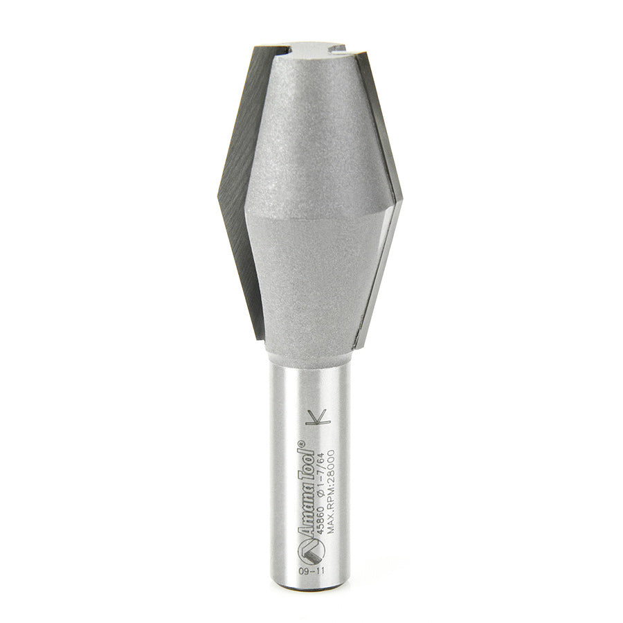 45860 Butterfly Spline 14°, 1-1/8″ Dia, 1-3/4″ Cut Length, 1/2″ Shank Amana
