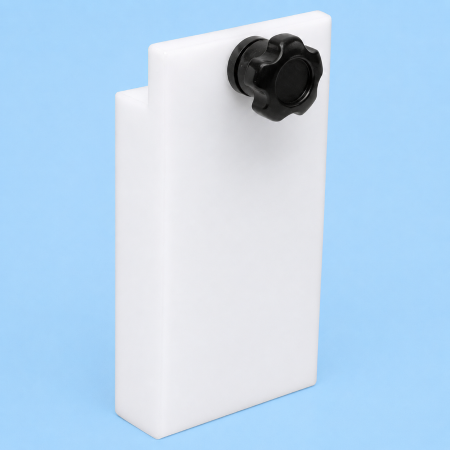 5193  Stop Block - 2″ x 5″ x 3/4″ thick with T-bolt & knob.