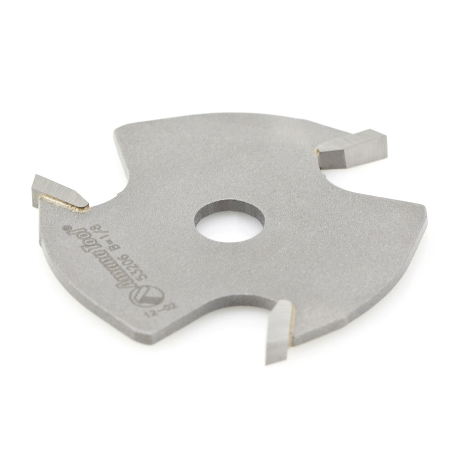 3 Wing Slot Cutter Router Bit 53206 1/8" Kerf, 1-7/8" Cut Dia, Slot Cutter ONLY Amana