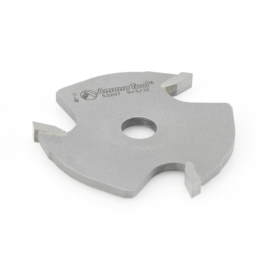 3 Wing Slot Cutter Router Bit 53207 5/32" Kerf (for biscuits or Ipe Clip™ deck fasteners), 1-7/8" Cut Dia, Slot Cutter ONLY Amana