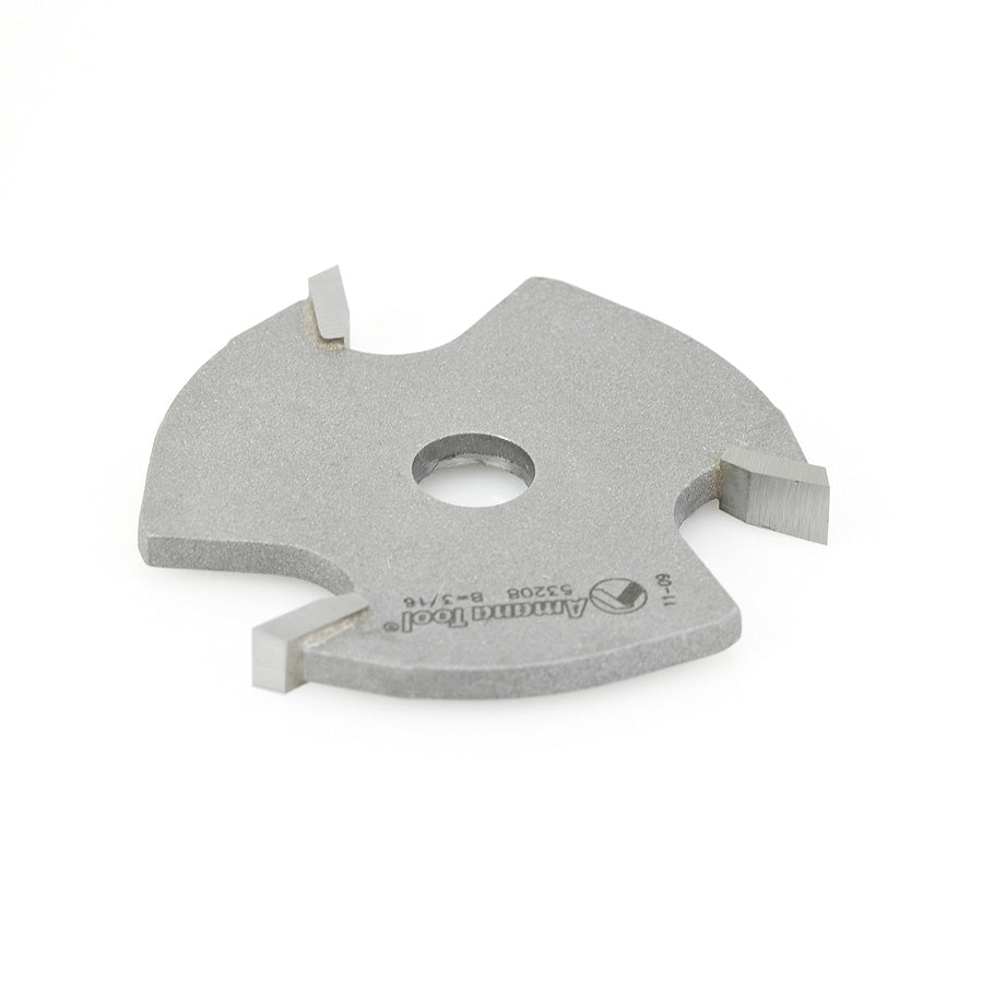 3 Wing Slot Cutter Router Bit 53208 3/16" Kerf, 1-7/8" Cut Dia, Slot Cutter ONLY Amana