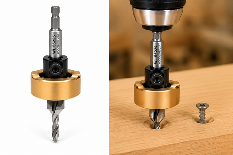 1/4" QUICK RELEASE HEX SHANK W/ DEPTH STOP 5/64"-3/8" CARBIDE TIPPED 82 DEGREE COUNTERSINKS