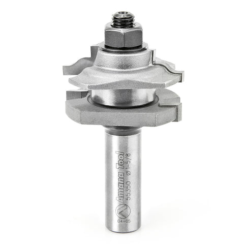 REVERSIBLE RAIL & STILE ROUTER BITS Size:55350 Ogee R&S 1-5/8″ Dia, 3/8″ Reveal, 7/8″ Cut Length, 1/2″ Shank Amana