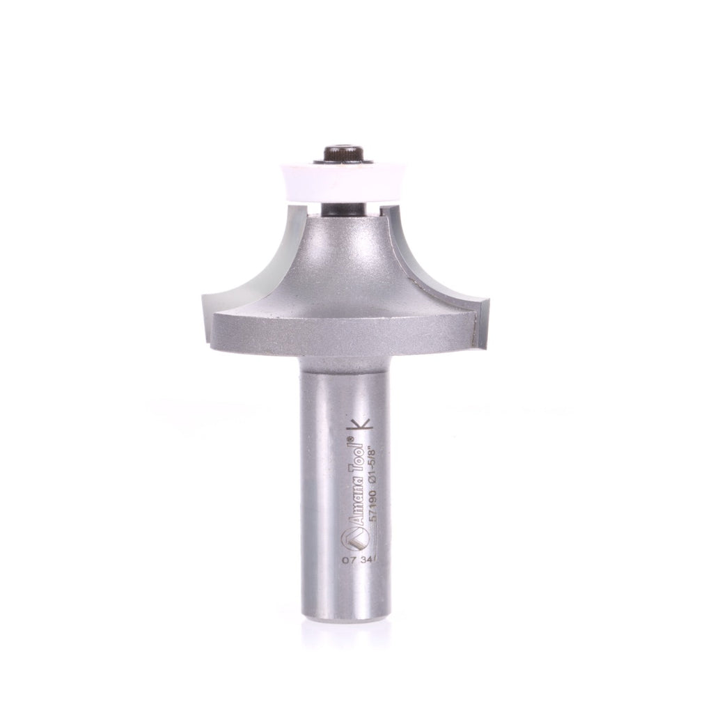 57190 Corner Round Router Bit w/ Ultra-Glide™ Bearing, 1/2″ Radius, 1-5/8″ Dia, 3/4″ Cut Length. 1/2″ Shank Amana
