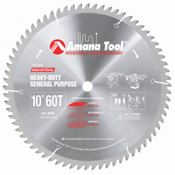 10" MDF, CHIPBOARD & LAMINATE SAW BLADE AMANA 610601 Carbide Tipped Heavy Duty General Purpose 10″ Dia, 60T TCG, 10°, 5/8″ Bore
