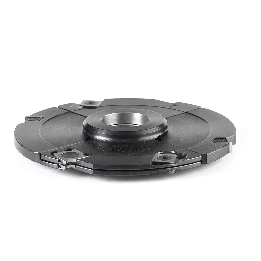 INSERT CARBIDE ADJUSTABLE GROOVE & RABBET
61354 3-Piece Insert Carbide Adjustable Groove with Scorer 150mm (5-7/8″) Dia x 4.0 to 15.5mm (5/32″ to 5/8″) x 1-1/4″ Bore
