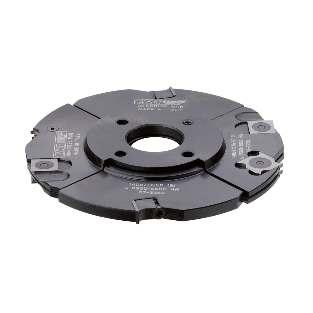 INSERT CARBIDE ADJUSTABLE GROOVE & RABBET
694.001.31 3-Piece Insert Carbide Adjustable Grooving Set 5-1/2″ Dia, 5/32″ to 19/32″, 1-1/4″ Bore CMT
