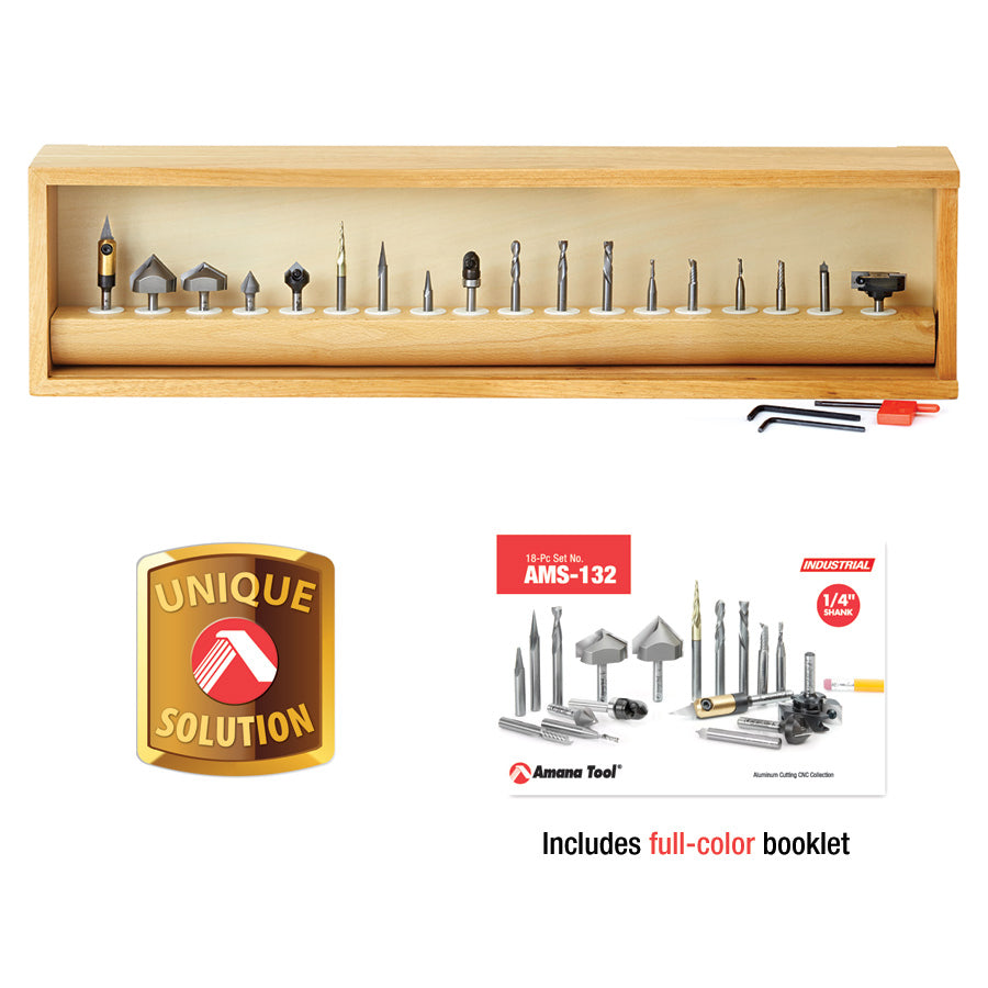AMS-132 CNC ADVANCED 18pc SIGNMAKING ROUTER BIT SET