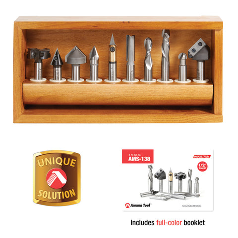 AMS-138 CNC STARTER 10pc GENERAL PURPOSE ROUTER BIT SET