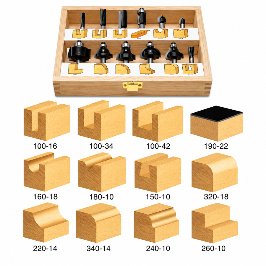 TRS-120 GENERAL PURPOSE 12pc ROUTER BIT SET