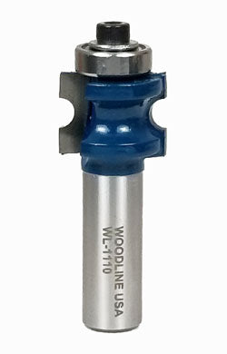 WL-1110 Bullnose Router Bit 1/4" Bead Opening, 1/8" Radius, 1/2" Cut Length, 1/2" Shank Woodline USA