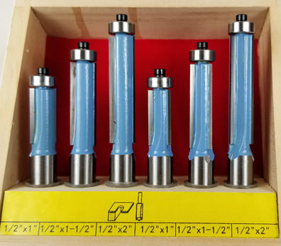 6PC FLUSH TRIM ROUTER BIT SET WL 1206-6