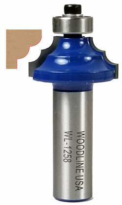 Double Roundover Router Bit WL-1258 5/32" Radius; 1 1/8" Dia; 1/2" Cut Length; 1/2" Shank Woodline USA