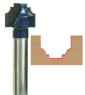 Plunging Molding Router Bit WL-1266 Classic Bead 5/64" Radius, 1/2" Dia, 3/8" Cut Length, 1/4" Shank Woodline USA