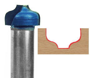 Plunging Molding Router Bit WL-1395 Ogee 1/8" Radius, 3/4" Dia, 7/16" Cut Length, 1/2" Shank Woodline USA