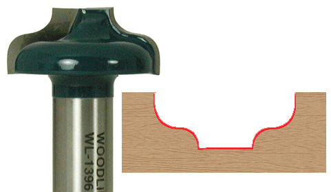 Plunging Molding Router Bit WL-1396 Ogee 3/16" Radius, 1-1/4" Dia, 9/16" Cut Length, 1/2" Shank Woodline USA