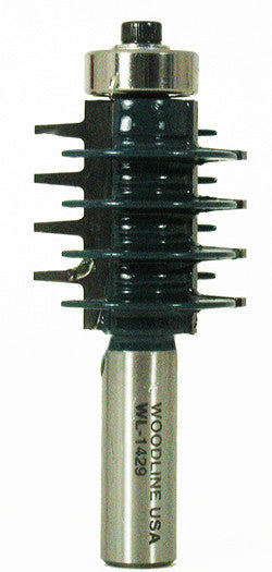 WL-1429 Tapered Tooth 4 Fixed Cutters, 1-3/8" Dia, 1-1/2" Length, 1/16-1/8" Height, 5/16" Depth, 1/2" Shank Woodline USA