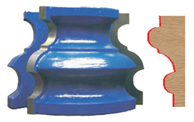 Edge Molding Shaper Cutter WL-1548 Multi Profile, 1/2" Depth, 1-3/4" Length, 2-5/8" Dia, 3/4" Bore