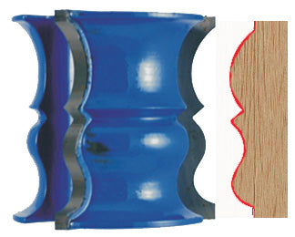 Crown Molding Shaper Cutter WL-1575 2-1/2" Cut Length, 2-5/8" Dia, 3/4" Bore Convex & Ogee