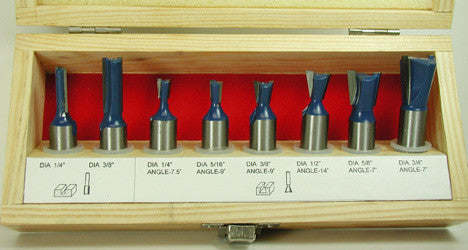 WL-1710  8pc Dovetail Set 1/2" Shank Woodline USA