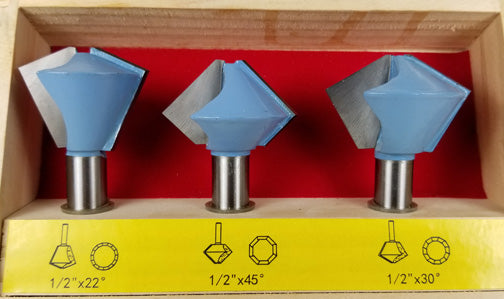 BIRDSMOUTH ROUTER BIT 3pc SET WL 2045