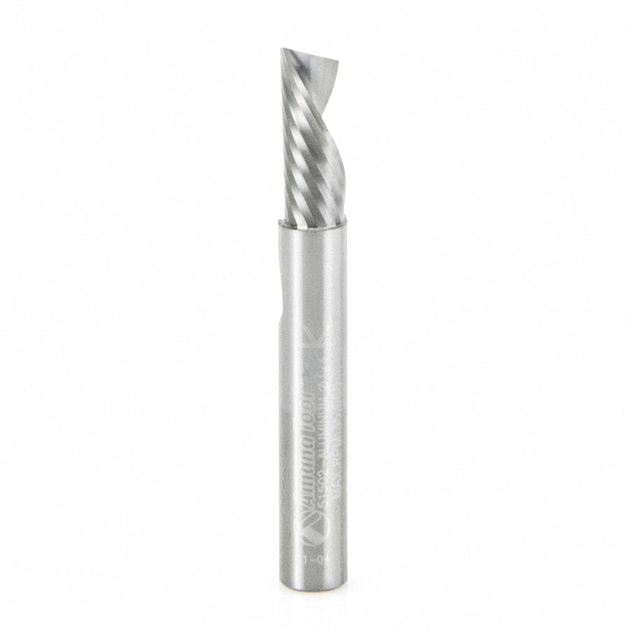 ALUMINUM CNC SPIRAL DOWN-CUT 'O' FLUTE ROUTER BIT 51502 1/4" Dia, 5/8" Cut Length, 1/4" Shank, 2" Long
