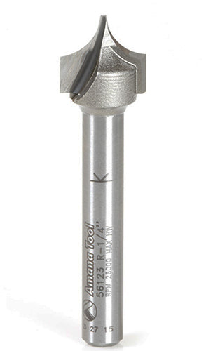 56123 1/4" Radius Solid Carbide, 1/2" Dia, 1/4" Shank Amana