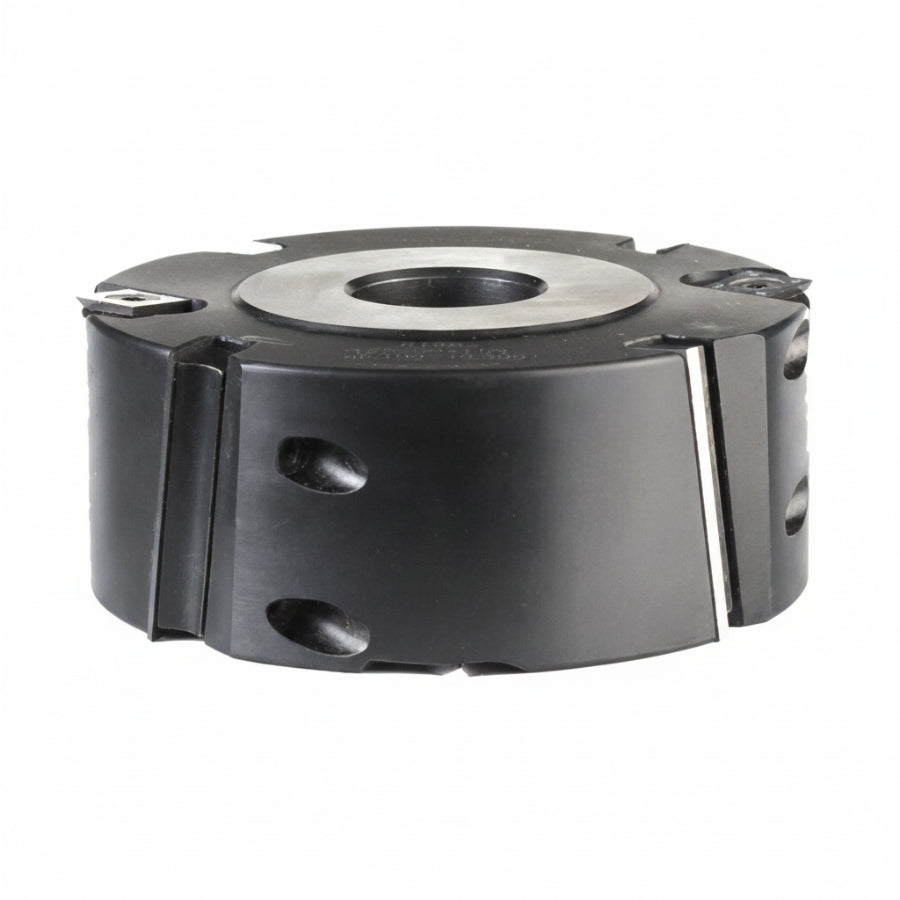 INSERT CABIDE SHEAR RABBETING SHAPER CUTTER 61482 Insert Carbide Shear Rabbeting 5" Dia, 2" Cutting Length, 1-1/16" Max Depth of Cut, 4 Straight + 4 Scoring Kinves, 1-1/4 Bore Steel 