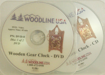 DVD8 WOODEN GEAR CLOCK DVD/CD