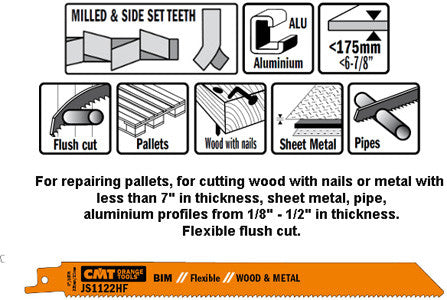 Reciprocating Saw Blades for Wood and Plastic Cutting, 150mm, 6tpi (Pack of  5) (43430)