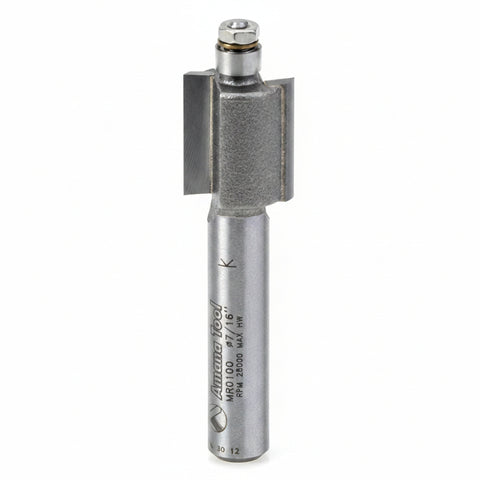 MR0100 Mini Rabbet, 7/16" Dia, 3/16" Bearing, 1/2" Cut Length, 1/4" Shank Amana
